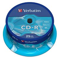 Диск VERBATIM CD-R 80 (52х) DL CB-25 (200) (43432)
