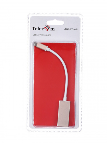 Кабель-адаптер USB 3.1 Type-Cm --> DP(f) 3840x2160@30Hz, 10Gbps , 0,15m Telecom <TCA422> (1/100) (TCA422B) фото 3