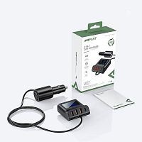 Блок питания автомобильный 3 USB, 1 Type-C ACEFAST B11, 3000mA, пластик, QC3.0, USB HUB, PD138Вт, цвет: чёрный (1/16/64) (6974316282488)