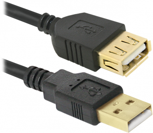 Кабель-удлинитель DEFENDER USB02-06PRO USB2.0, AM-AF, черный, 1.8м.(1/51) (87429) фото 2