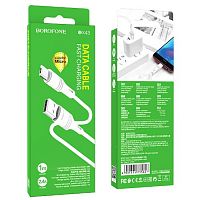 Кабель USB - микро USB Borofone BX43 CoolJoy, 1.0м, круглый, 2.4A, силикон, цвет: белый(1/360) (6931474735591)