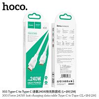 Кабель Type-C - Type-C HOCO X93 Force, 1.0м, 5.0A, PD240Вт, пластик, цвет: белый (1/25/250) (6931474790736)