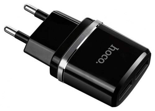 Блок питания сетевой 2 USB HOCO C12, 2400mA, пластик, кабель 8 pin, цвет: чёрный (1/10/100) (6957531064107) фото 14