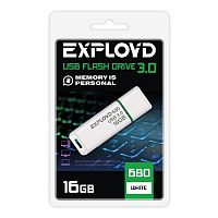 Флеш-накопитель USB 3.0  16GB  Exployd  680  белый (EX-16GB-680-White)