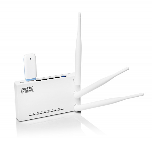 Роутер NETIS MW5230, скорость до 300 Мбит/с с поддержкой USB 3G/4G модемов, белый (1/30) фото 2