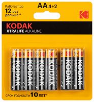 Элемент питания KODAK XTRALIFE LR6 4+2BL (72/288) (Б0064204)