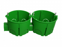 Коробка установочная ЭРА KUTS1-68-45-green зеленая 68х45мм для твердых стен с саморезами, один стыковочный узел IP20 (1/250) (Б0061164)