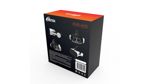 VR-очки RITMIX RVR-600,Асферические линзы 40 мм,угл.обз.90-100,регул.межзрач.расст.60-70мм,регул.фокус.расст.37,5-46,5мм,встр.науш.(1/20) (80002911) фото 3