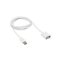 Кабель OTG Type C на USB/2,4A/PVC/white/1m/REXANT (10/100) (18-1180)