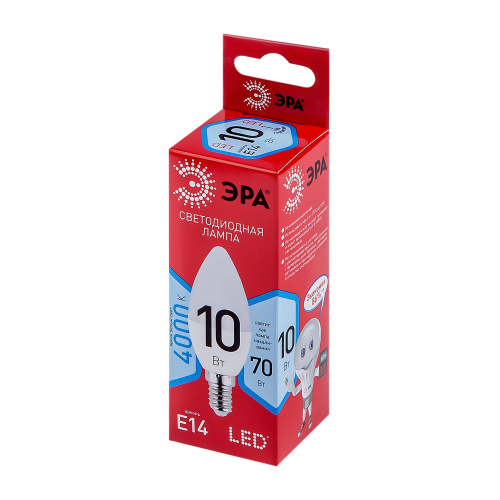 Лампа светодиодная ЭРА RED LINE LED B35-10W-840-E14 R Е14 / E14 10 Вт свеча нейтральный белый свет (10/100/3500) (Б0049642) фото 2