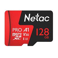 Карта памяти MicroSD  128GB  Netac  P500  Extreme Pro  Class 10 UHS-I A1 V30 (100 Mb/s) без адаптера (NT02P500PRO-128G-S)