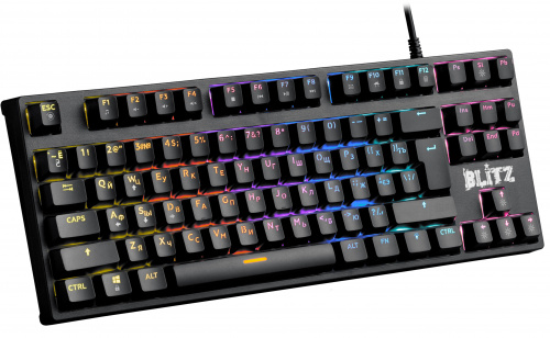 Клавиатура проводная игровая механическая DEFENDER Blitz GK-240L RU,Rainbow, черная (45240) фото 7