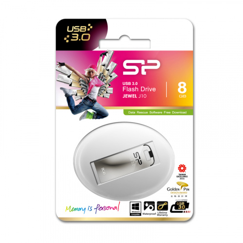 Флеш-накопитель USB 3.0  8GB  Silicon Power  Jewel J10  серебро (SP008GBUF3J10V1K) фото 14