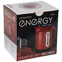 Чайник ENERGY E-210 (1,7 л, диск) красный (1/12) (153084)