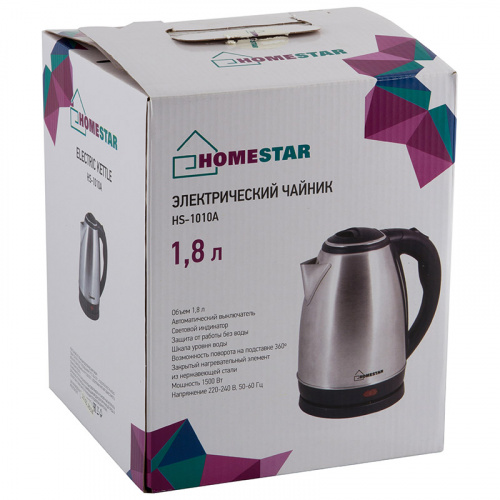 Чайник Homestar HS-1010A (1,8 л) стальной (1/12) (003582) фото 7