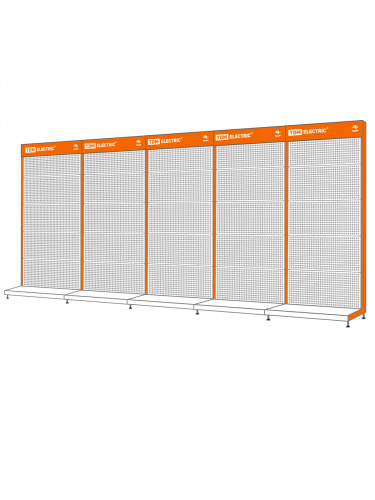 Комплект TDM из 5 стеллажей металлических перфорированных (одна линия), 5000х2250х545 мм_TDM (1/1/1) (RM0125-0001)