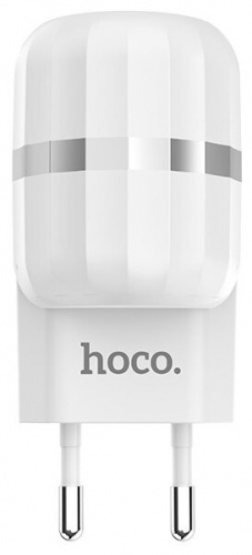 Блок питания сетевой 2 USB HOCO C41A, Wisdom, 2400mAh, пластик, кабель Type-C, цвет: белый (1/21/126) (6957531080602) фото 7