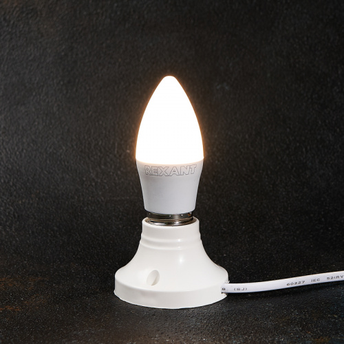 Лампа светодиодная REXANT Свеча CN 9,5 Вт E27 903 лм 2700 K теплый свет (10/100) (604-025) фото 2