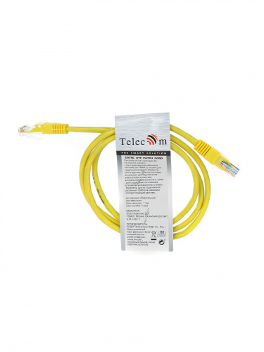 Патч-корд литой TELECOM UTP кат.5е, желтый, 1 м. (1/250) (NA102-Y-1M) фото 3