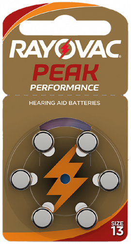 Элемент питания RAYOVAC PEAK 13, для слуховых аппаратов (6/60/300) (5000252022862)
