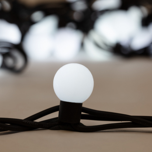 Гирлянда NEON-NIGHT Мультишарики Ø23 мм, 10 м, черный каучук, 80 LED, постоянное свечение, цвет Белый (1/20) (303-595) фото 3