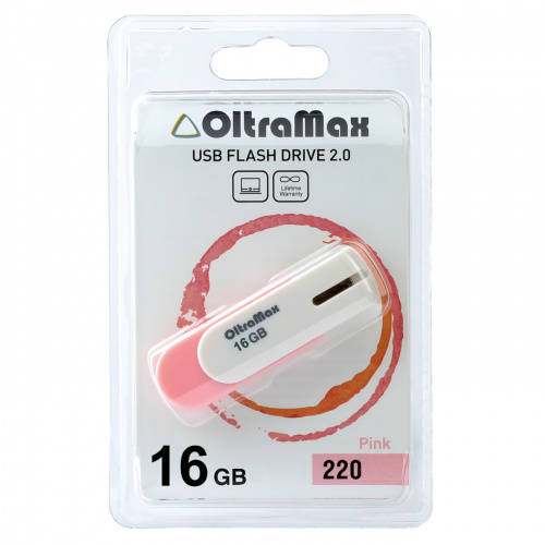 Флеш-накопитель USB  16GB  OltraMax  220  розовый (OM-16GB-220-Pink) фото 6