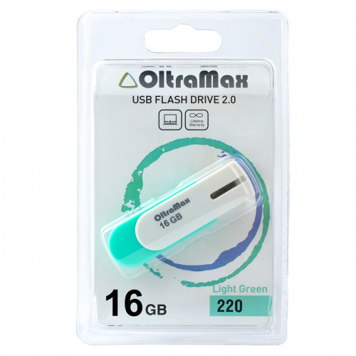 Флеш-накопитель USB  16GB  OltraMax  220  светло зелёный (OM-16GB-220-Light Gr) фото 6