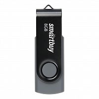 Флеш-накопитель USB  8GB  Smart Buy  Twist  чёрный (SB008GB2TWK)