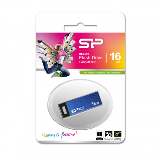 Флеш-накопитель USB  16GB  Silicon Power  Touch 835  синий  металл (SP016GBUF2835V1B) фото 13