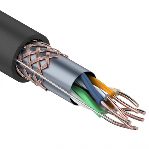 Кабель витая пара REXANT SFTP 4PR 24AWG, CAT5e, наружный (OUTDOOR), бухта 305 м (1/1) (01-0344)