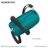 Колонка портативная Borofone BR4, Horizon, пластик, Bluetooth, USB, microSD, AUX, цвет: светло синий (1/50) (6931474718259)