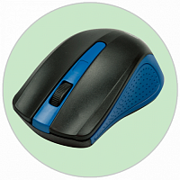 Беспроводная мышь RITMIX RMW-555, USB-Dongle, черный/голубой (1/100) (15118535)