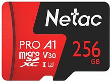 Карта памяти MicroSDXC  256GB  Netac  P500  Extreme Pro  Class 10 UHS-I A1 V30 (100 Mb/s) без адаптера (NT02P500PRO-256G-S)