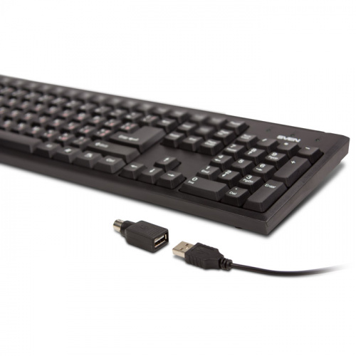 Клавиатура проводная SVEN Standard 303 Power USB+PS/2 чёрная (SV-03100303PU) фото 2