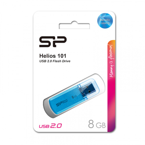 Флеш-накопитель USB  8GB  Silicon Power  Helios 101  голубой (SP008GBUF2101V1B) фото 6