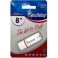 Флеш-накопитель USB  8GB  Smart Buy  Crown   белый (SB8GBCRW-W)