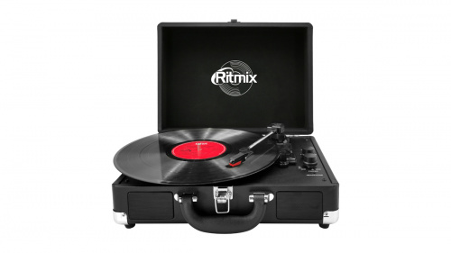 Виниловый проигрыватель RITMIX LP-120B Black, 3 скорости; Функция автостоп; Bluetooth; 3.5mm AUX IN (1/3) (80001170)