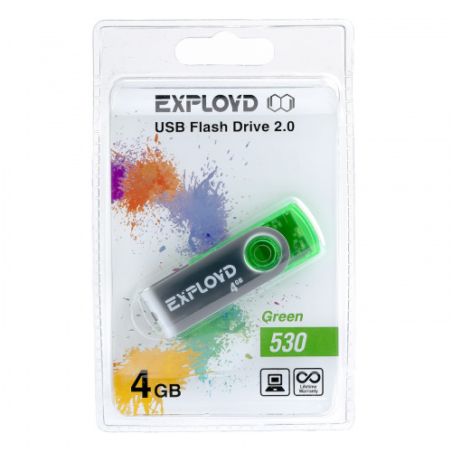 Флеш-накопитель USB  4GB  Exployd  530  зелёный (EX004GB530-G) фото 8
