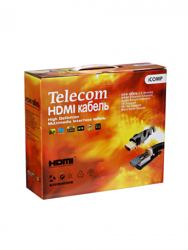 Кабель HDMI-19M --- HDMI-19M ver 2.0+3D/Ethernet,2 фильтра 20m Telecom <TCG200F-20M>(1/10) фото 3