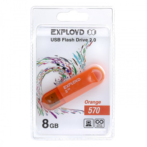 Флеш-накопитель USB  8GB  Exployd  570  оранжевый (EX-8GB-570-Orange) фото 5