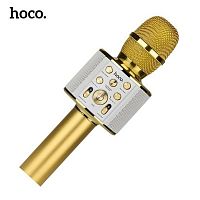 Микрофон динамический, однонаправленный HOCO Cool sound, BK3, пластик, 100-10000Гц, -72 дБ, цвет: золотой (1/20) (6957531065777)