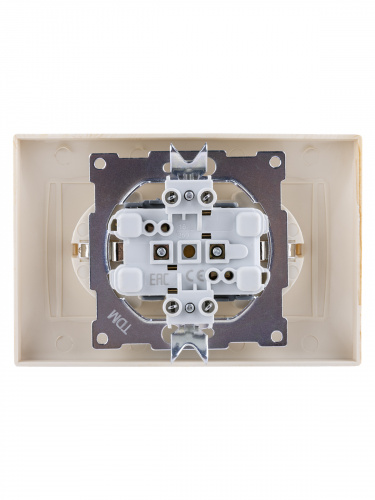 Розетка двойная 2П+З 16А 250В сосна "Лама" (1/6/72) TDM (SQ1815-0325) фото 3