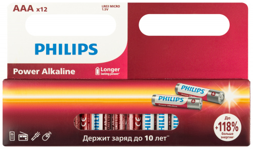 Элемент питания PHILIPS Power LR03 12BL (12/240/39360) (Б0064681) фото 3