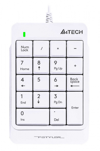 Числовой блок A4TECH Fstyler FK13P USB slim для ноутбука, белая (1/60) (FK13P WHITE)