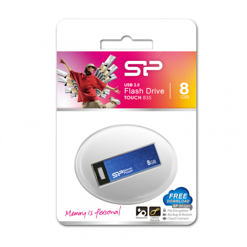 Флеш-накопитель USB  8GB  Silicon Power  Touch 835  синий  металл (SP008GBUF2835V1B) фото 13