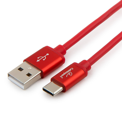 Кабель USB 2.0 Cablexpert, AM/Type-C, серия Silver, длина 1.8м, красный, блистер (CC-S-USBC01R-1.8M) фото 2