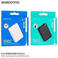 Мобильный аккумулятор Аккумулятор внешний Borofone BJ34 Creed , 5000mAh, пластик, 2 USB выхода, 2.0A, цвет: чёрный (1/102) (6941991102424)