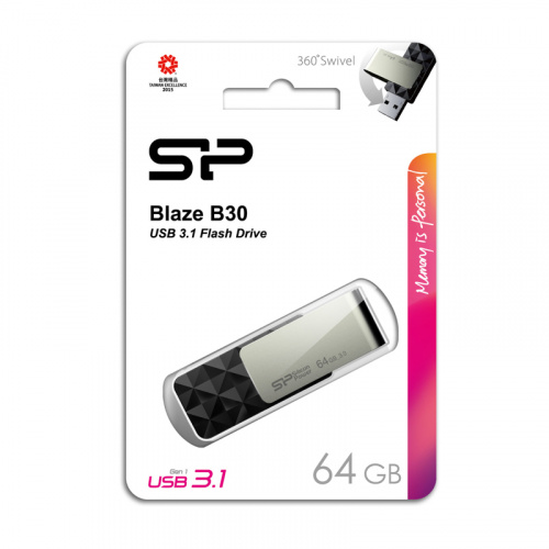 Флеш-накопитель USB 3.0  64GB  Silicon Power  Blaze B30  черный (SP064GBUF3B30V1K) фото 8