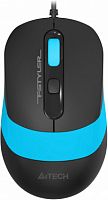 Мышь проводная оптическая A4Tech Fstyler FM10S (1600dpi) silent USB (4but) черный/голубой (1/60) (FM10S USB BLUE)