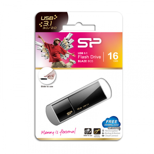 Флеш-накопитель USB 3.0  16GB  Silicon Power  Blaze B05  чёрный (SP016GBUF3B05V1K) фото 12
